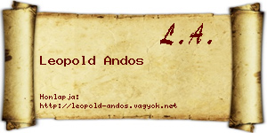 Leopold Andos névjegykártya